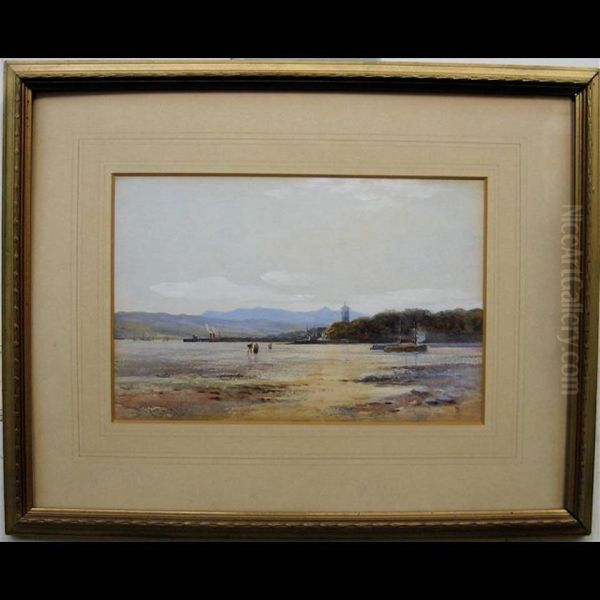 Gatherers At Low Tide Oil Painting by William Carlaw