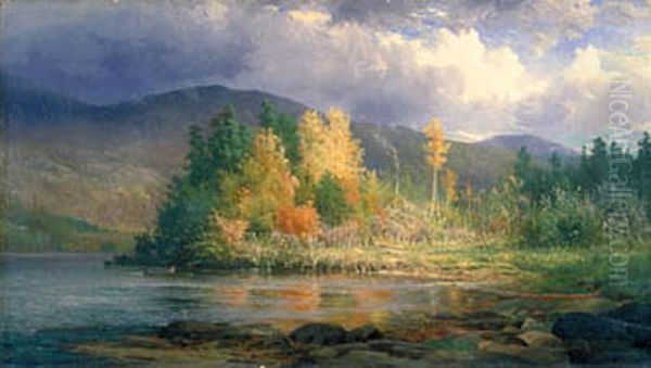 The Coming Storm, Lake Memphremagog Oil Painting by Aaron Allan Edson