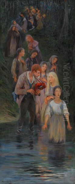 The Pied Piper Oil Painting by Allan Osterlind