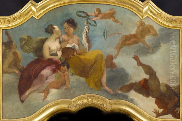 Allgory of the three Arts Oil Painting by Francesco Maria Raineri