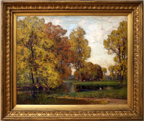 Golden Autumn Oil Painting by Alfred East