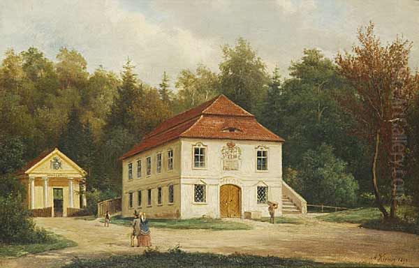 Kyselka Spa inBilina Oil Painting by Alois Kirnig