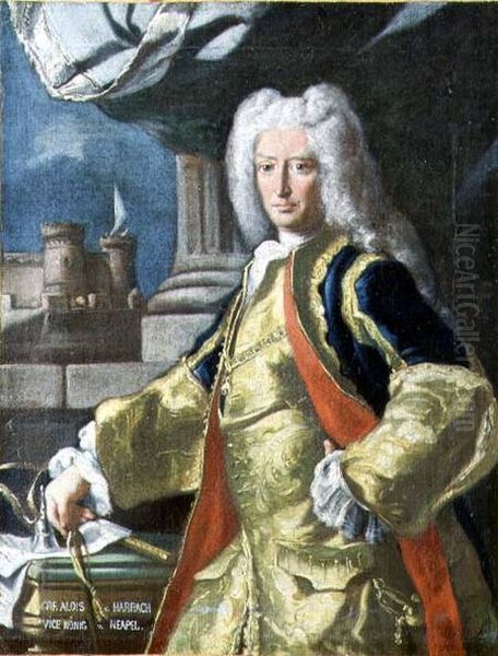 Portrait of count Alois Thomas Raimund Harrach (1669-1742), Viceroy of Naples Oil Painting by Francesco Solimena