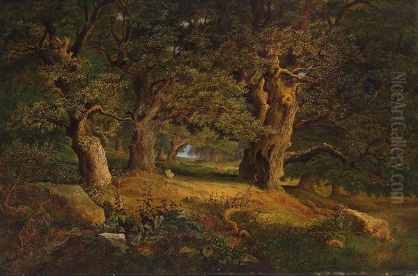 Forest landscape Oil Painting by Alois Kirnig