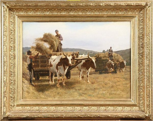 Hobargning Oil Painting by Gustaf Carleman