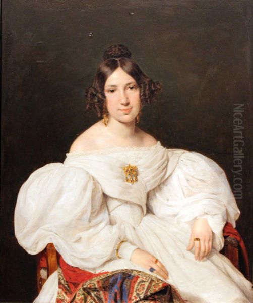 Bildnis der Louise Mayer, geb. Feldmuller Oil Painting by Ferdinand Georg Waldmuller