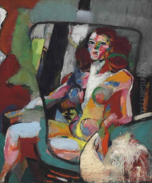 Seated Nude Oil Painting by Arthur Beecher Carles