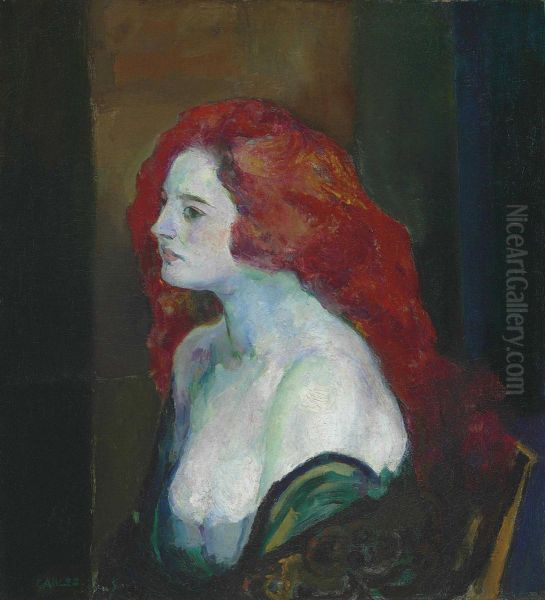 Redhaired Girl Oil Painting by Arthur Beecher Carles