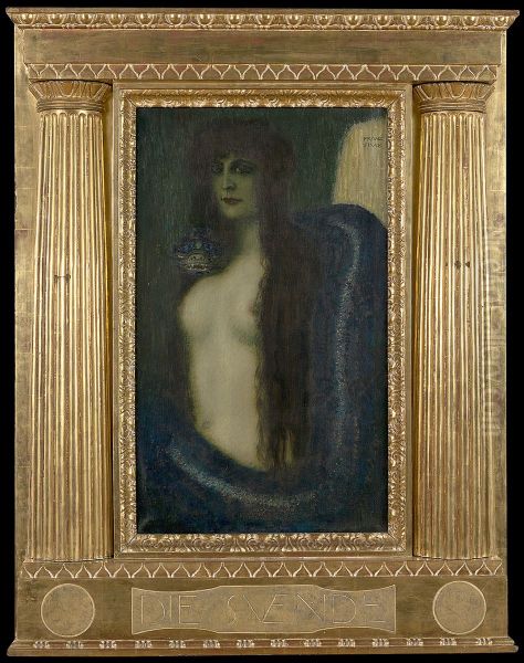 Die Sunde Oil Painting by Franz Stuck