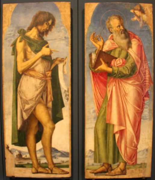 The Saints St. John the Baptist and St. Matthew Oil Painting by Alvise Vivarini