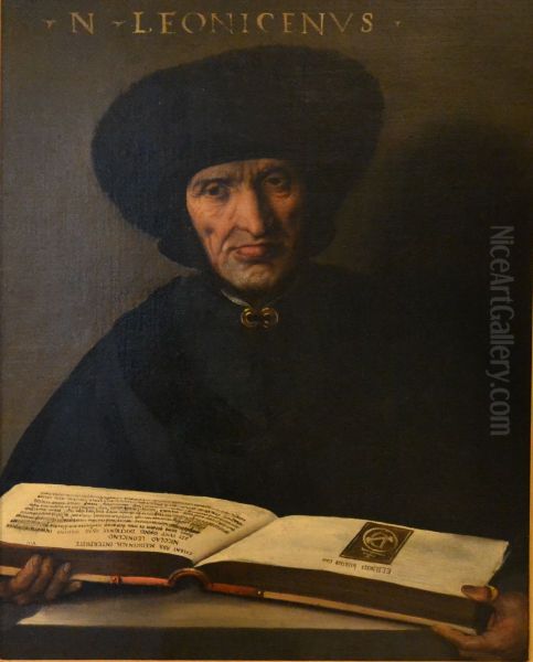 Ritratto di Niccolo Leoniceno Oil Painting by Dosso Dossi