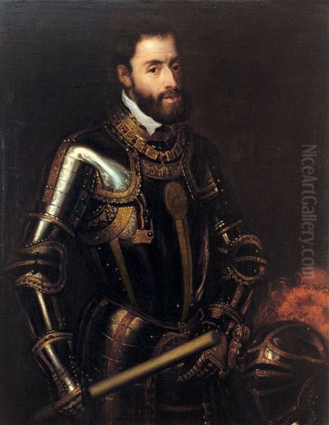 Emperor Charles V as commander Oil Painting by Peter Paul Rubensand workshop