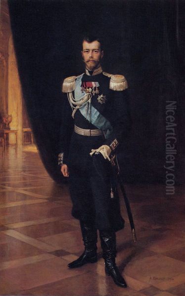 Portrait of Nicholas II Oil Painting by Albert Edelfelt