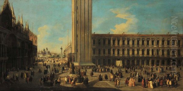 Vedutadi Piazza San Marco A Venezia Oil Painting by Luca Carlevaris