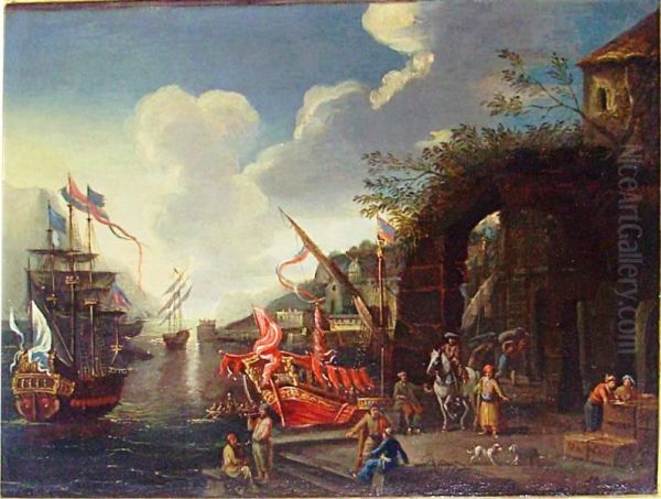 Scena Di Porto Oil Painting by Luca Carlevaris