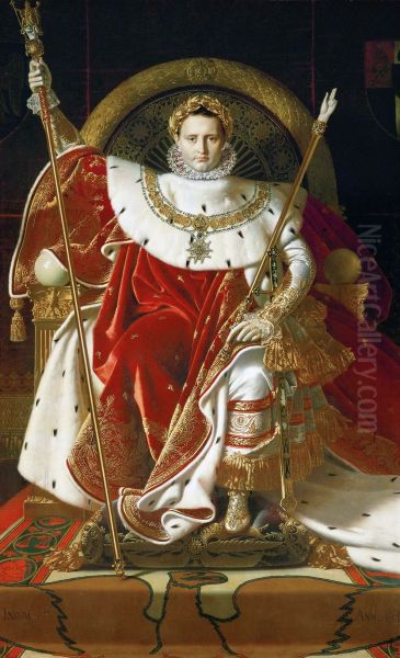 Napoleon en su trono imperial Oil Painting by Jean-Auguste-Dominique Ingres