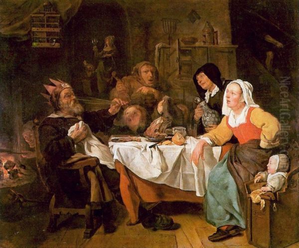 Der Konig trinkt Oil Painting by Gabriel Metsu