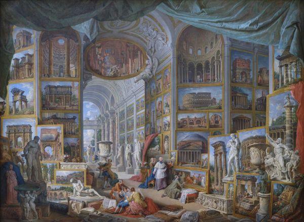 Gallery of Views of Ancient Rome Oil Painting by Giovanni Paolo Panini