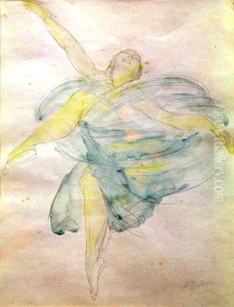 Danseuse au voiles Oil Painting by Auguste Rodin