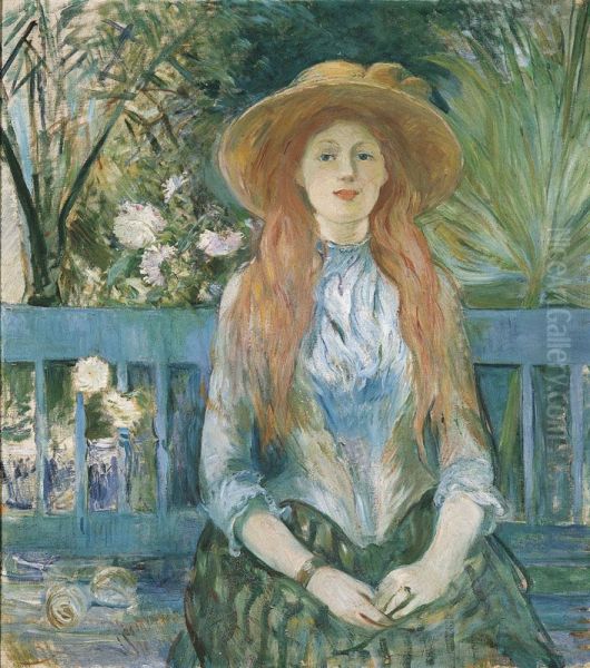 Young girl in a park Oil Painting by Berthe Morisot