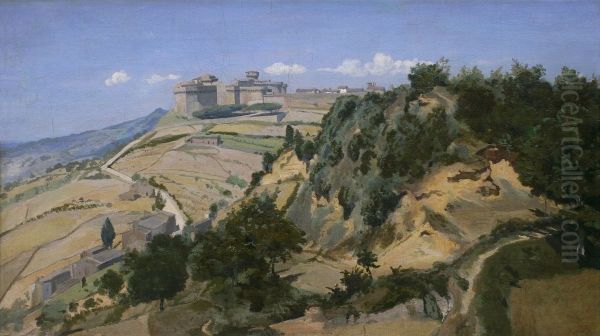 Volterra, la citadelle Oil Painting by Jean-Baptiste Camille Corot