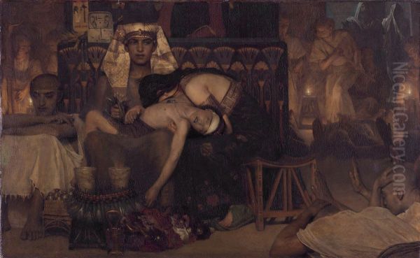 De dood van de eerstgeborene van de Farao  (Ex. 12:29) Oil Painting by Lawrence Alma-Tadema