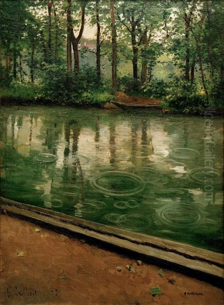 The Yerres, Effect of Rain Oil Painting by Gustave Caillebotte