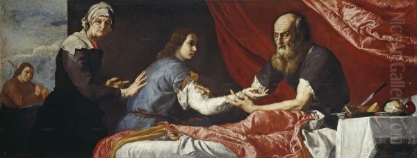 Isaac and Jacob(AKAIsaac Blessing Jacob) Oil Painting by Jusepe de Ribera