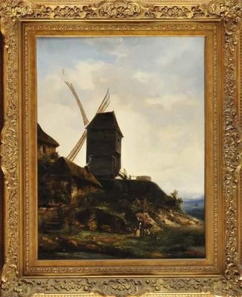 Le Moulin Oil Painting by Etienne Constant Carlin