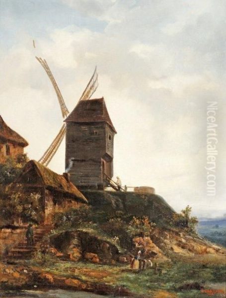 Le Moulin Oil Painting by Etienne Constant Carlin