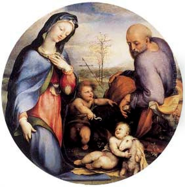 Die Heilige Familie mit dem Johannesknaben Oil Painting by Domenico Beccafumi