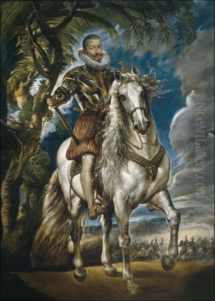 Equestrian portrait of Francisco Gomez de Sandoval-Rojas y Borjas, Duque de Lerma (1553-1625) Oil Painting by Peter Paul Rubens