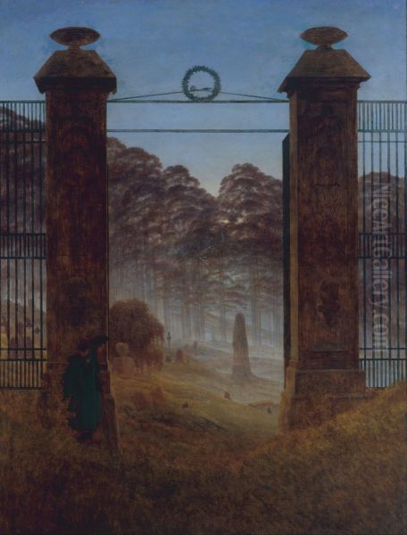 The Cemetery Entrance Oil Painting by Caspar David Friedrich