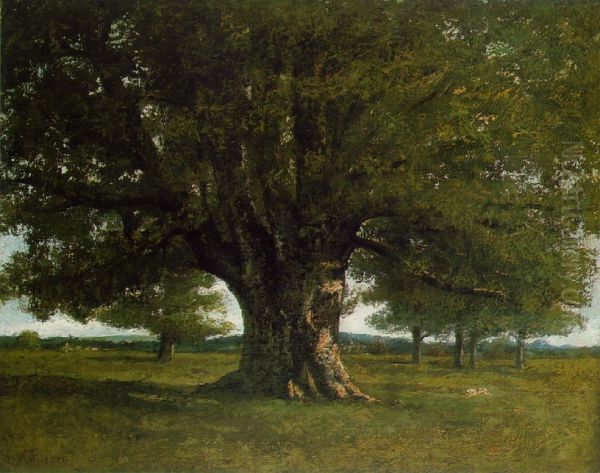 The Oak at Flagey (The Oak of Vercingetorix) Oil Painting by Gustave Courbet