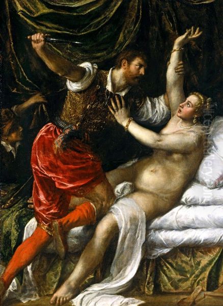 Tarquin and Lucretia Oil Painting by Titian