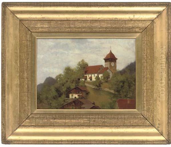 A Swiss Retreat Oil Painting by George Carline