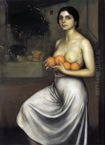 Oranges and lemons Oil Painting by Julio Romero De Torres