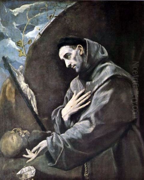 Saint Francis in Prayer Oil Painting by El Greco