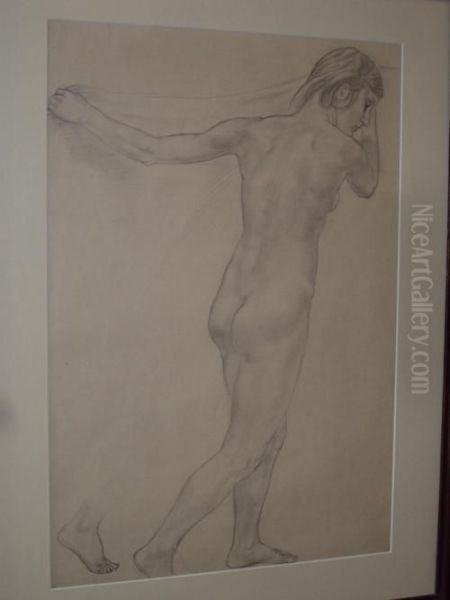 Life Study Of A Standing Figure Oil Painting by Sydney William Carline