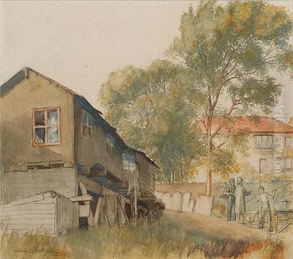 The Carpenter's Old Shed Oil Painting by Sydney William Carline