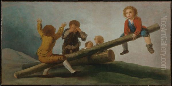 The Seesaw Oil Painting by Francisco Goya