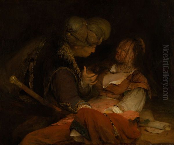 Judah and Tamar Oil Painting by Arent de Gelder