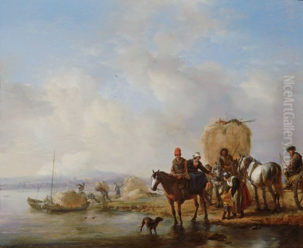 The Hay Wagon Oil Painting by Philips Wouwerman