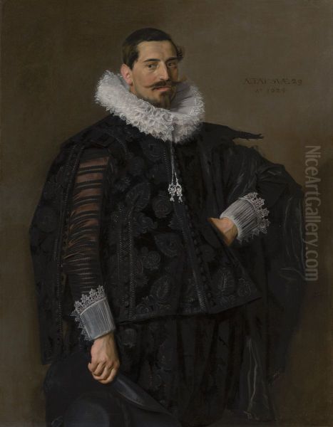 Portrait of Jacob Olycan (1596-1638) Oil Painting by Frans Hals