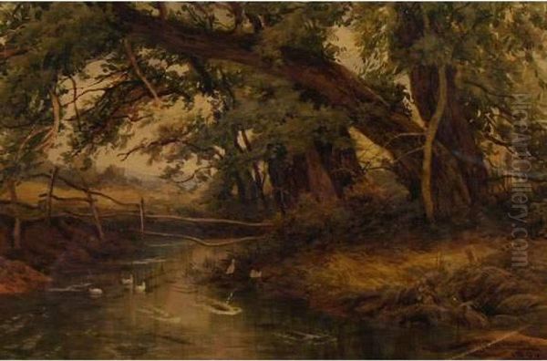 Bord De Riviere Oil Painting by John Carlisle