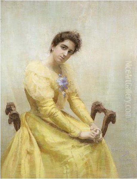 Portrait Of A Lady Seated Oil Painting by Mary Helen Carlisle