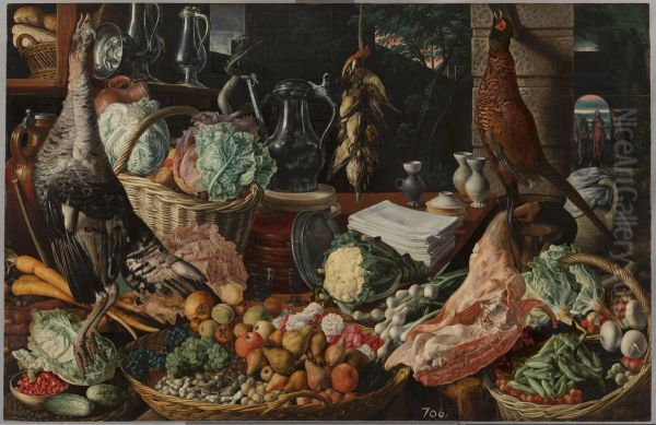 Kitchen Scene with Christ at Emmaus Oil Painting by Joachim Beuckelaer