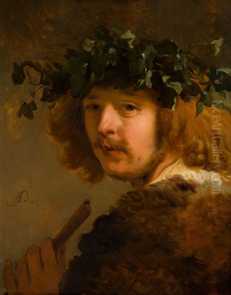 Shepherd with Flute (Self-Portrait?) Oil Painting by Jacob Adriaensz Backer