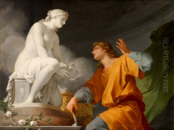 L'Origine de la sculpture Oil Painting by Jean-Baptiste Regnault