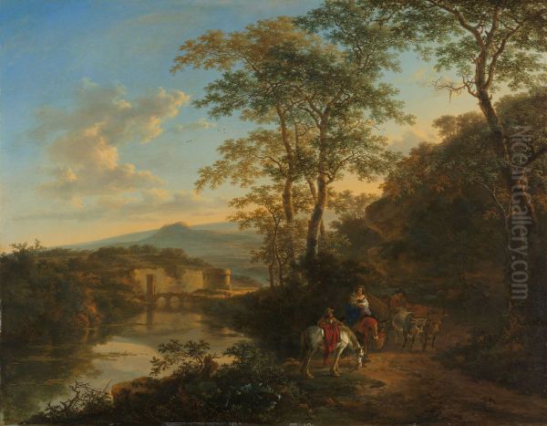 Italian Landscape with the Ponte Molle Oil Painting by Jan Both